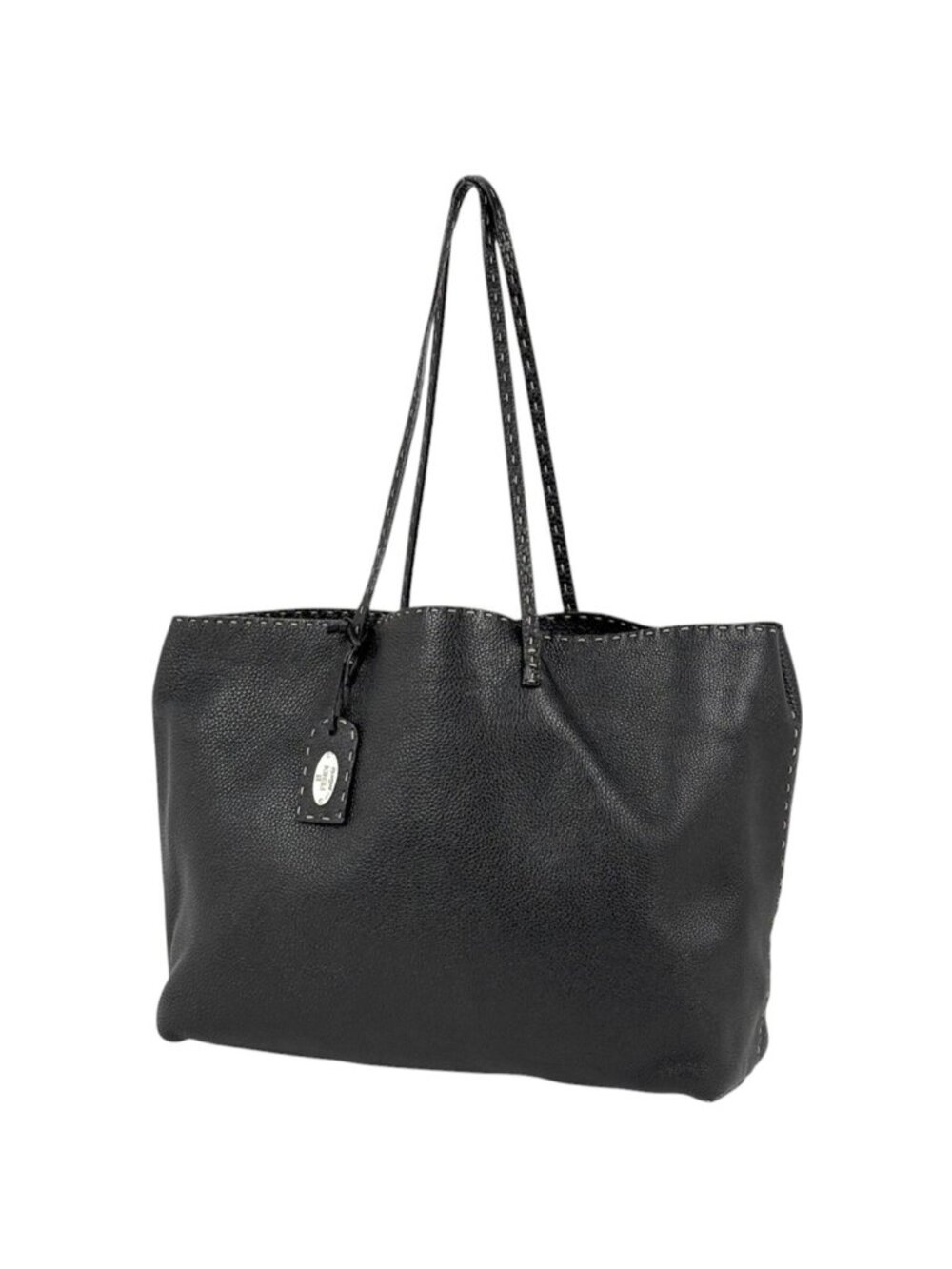 Fendi Tote Bag Selleria Leather Black